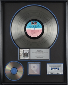 Led Zeppelin 1971 IV RIAA Platinum Sales Award Presented to Rock 102/WLRS