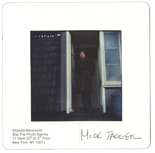 The Rolling Stones 1960s - 1970s Single Gered Mankowitz Medium Format Color Positve Slide of Mick Jagger