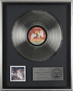 Led Zeppelin 1979 In Through the Out Door RIAA Platinum Record Award Presented to ATCO Records