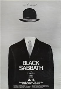 Black Sabbath 1975 Bowler Hat Dusseldorf Germany Concert Poster