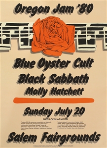 Black Sabbath 1980 Multi-Artist Oregon Jam Concert Poster