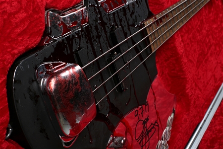 KISS 2019 Gene Simmons Bossier City, Louisiana Stage Played & Signed 'Bloody' Axe Bass w COA