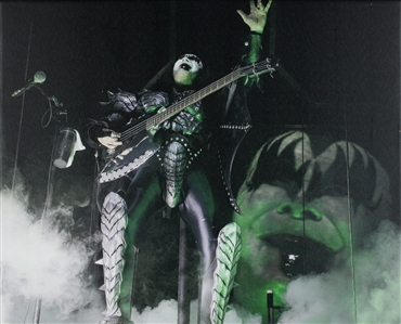 KISS 2019 Gene Simmons Bossier City, Louisiana Stage Played & Signed 'Bloody' Axe Bass w COA