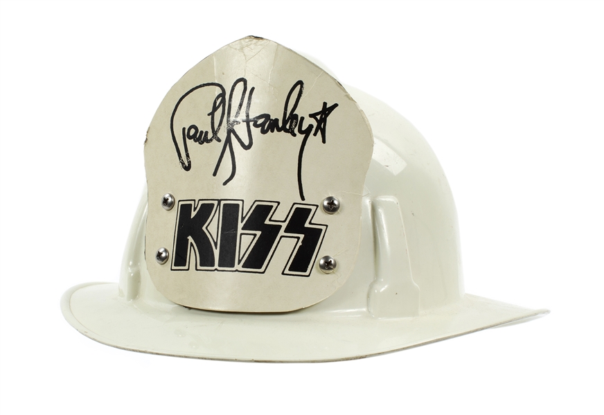 KISS 1978 - 1980 Paul Stanley Autographed & Stage Used White Firemans Helmet w COA