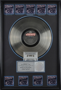 Bon Jovi 1986 Slippery When Wet RIAA 9x Platinum Sales Award Presented to Tom Cunningham - WPST