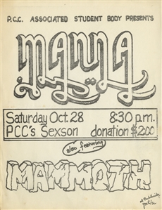 Van Halen 1972 PCC Sexson Auditorium Mammoth Concert Flyer with Clipping With COA