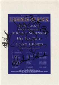 Uli John Roth / Legends of Rock 2002 5x Autographed Mounted Spirit of Cream Tour Flyer