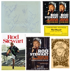 Rod Stewart 1966-2009 6x Autographed Collector Lot