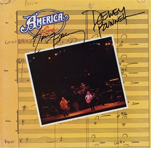 America 1977 Live LP Autographed by Gerry Beckley & Dewey Bunnell