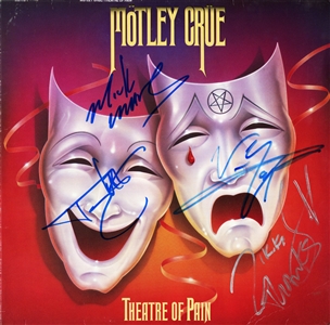Motley Crue 1985 Theatre of Pain Fully Band Autographed U.K. LP