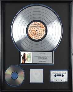 Genesis 1986 Invisible Touch RIAA Platinum Sales Award Presented to Phil Collins