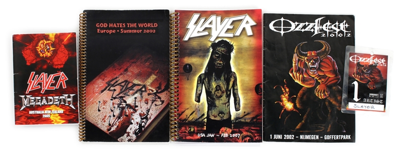 Slayer 2002-2009 Lot of 3 Tour Itineraries w/ Ozzfest Laminate & Program