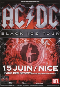 AC/DC 2010 Black Ice Tour Nice France Concert Poster