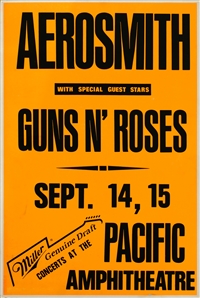 Aerosmith 1988 Permanent Vacation Tour With Guns N Roses Boxing Poster