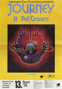 Journey 1978 Offenbach Germany Concert Poster w/ Pat Travers