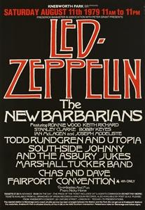 Led Zeppelin 1979 Original Knebworth Festival U.K. Black Concert Poster