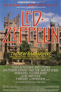 Led Zeppelin 1979 - 1999 Reissue Knebworth Poster Signed by Promoter Freddie Bannister 200/1000