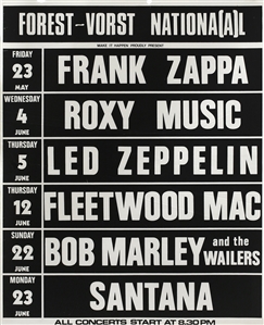 Led Zeppelin 1980 Tour Over Europe Belgium Multi-Show Poster