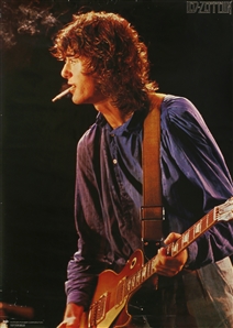 Led Zeppelin 1979 Rare Jimmy Page With Cigarette Japanese Promotional Poster