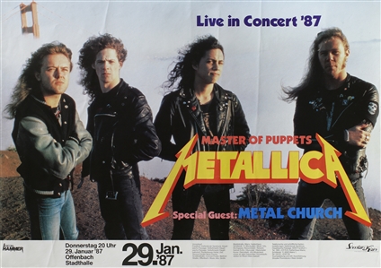 Metallica 1987 Live In Concert 87 Offenbach Germany Concert Poster