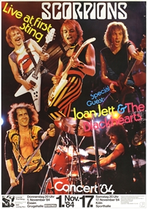 The Scoprions 1984 Live At First Sting Essen & Koln Germany Concert Poster