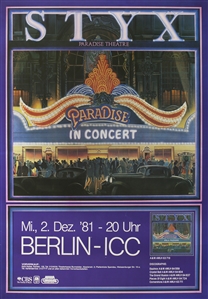 Styx 1981 Paradise Theatre Tour Berlin Germany Concert Poster