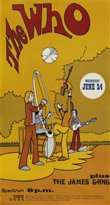 The Who 1970s - 1990s Philadelphia Concert With The James Gang Poster 2nd Printing