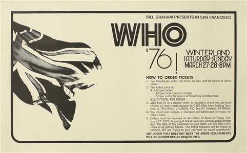 The Who 1976 Winterland San Francisco Concert Poster