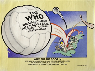 The Who 1976 Multi-Date Who Put The Boot In It Tour Poster