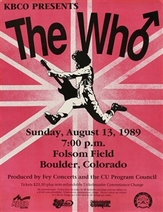 The Who 1989 Kids Are Alright Tour Boulder Concert Poster