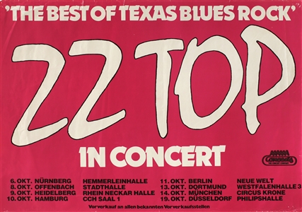 ZZ Top 1981 El Loco Motion Tour Multi-Date German Concert Poster