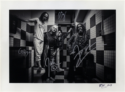Rob Zombie 2019 Band Autogrpahed B&W Canvas Print