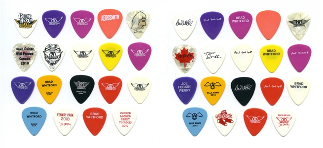 Aerosmith 2000s Lot of 19 Band Guitar Picks w/COA