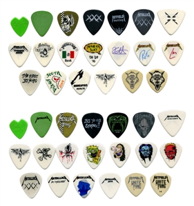 Metallica 2000s Big Lot of 20 Guitar Picks Some Concert Used w/COA