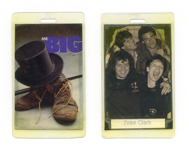 Mr. Big 1989-1990 Backstage Pass Owned & Used By Zeke Clark w/COA