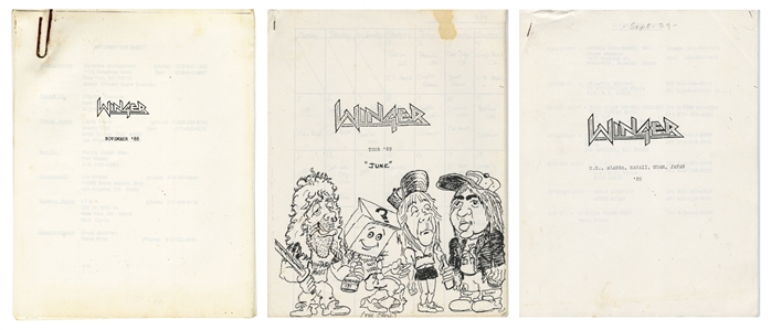Winger 1988-1989 Lot of 3 Inaugural Tour Itineraries