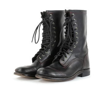 Kip Winger Owned & Worn 2000s Signed Personal Leather 12-Eyelet Boots