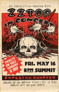 ZZ Top 1980 Show Poster From May 16, 1980 The Summit, Houston, TX