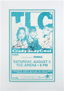 TLC 1995 Fully Band Signed Matted Concert Poster Tucson August 5