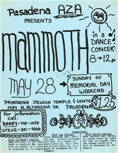 Van Halen 1972 Mammoth Memorial Weekend Concert Flyer With COA