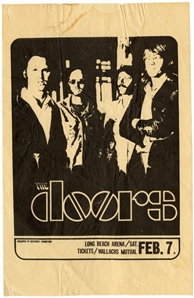 The Doors 1970 Long Beach Arena Concert Handbill With COA