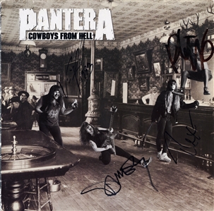 Pantera 1990 Band Autographed Cowboys From Hell Album (Sleeve Only) With COA