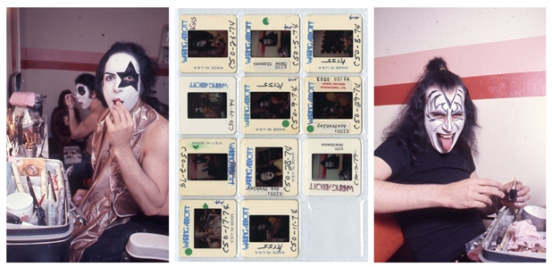 KISS 1974 Lot of 11 Color Slides From The Make-Up Center Photo Session With Transfer Rights