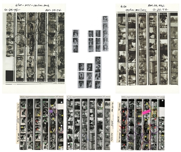 KISS 1974 Lot of 3 Rare BW Contact Sheets & Partial Negatives of KISS On The Way To Central Park With Transfer Rights