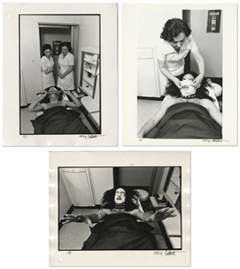 KISS 1974 Lot of 3 BW 8 x 10 Prints of Paul Stanley at The Georgette Klinger Salon