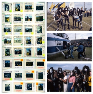KISS 1975 Lot of 32 Color Slides With The Cadillac High School Band & Departure With Transfer Rights
