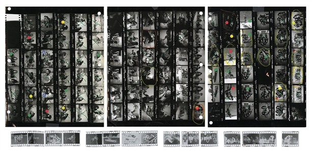 KISS 1975 Lot of 3 BW Contact Sheet & Partial Negatives of KISS During The Cadillac, MI City Council Meeting With Transfer Rights