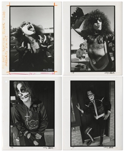 KISS 1975 Lot of 4 BW 8 x 10 Prints of KISS at Their Motel In Cadillac, MI