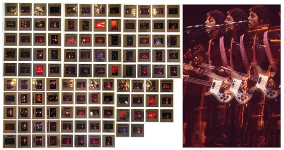 Paul McCartney & Wings 1976 Lot of 114 Live Color Positive Slides With Transfer Rights