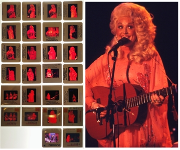 Dolly Parton 1977 Lot of 25 Color Positive Slides Live at The Bottom Line NYC With Transfer Rights